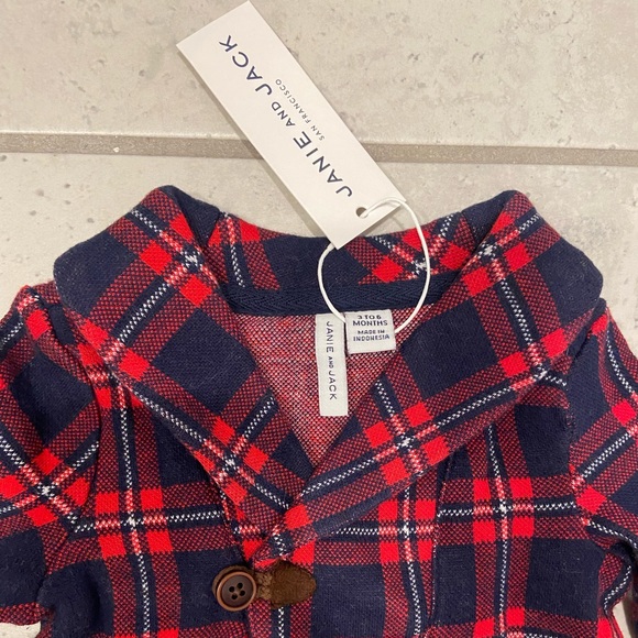 Janie & Jack Boys 3-6M Plaid Onsie - Picture 5 of 5
